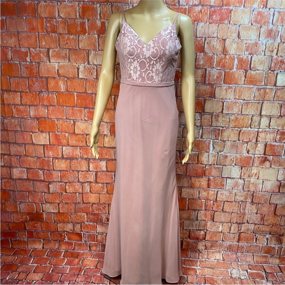 Azazie Dusty‎ Rose Lace Evening Gown